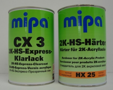 1 Liter MIPA CX3 2K-HS-Express-Klarlack + 1 Liter Härter