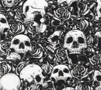 Wassertransferdruck Folie Skull Roses Sonderbreite 100cm